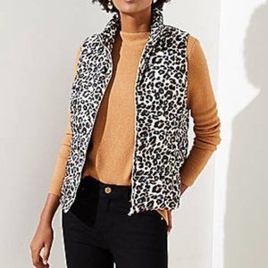 LOFT Animal Leopard Print Puffer Vest